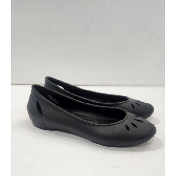 Crocs Kelli Women's Ballerina‎ Flats Size 7M Black Slip On Comfort - Picture 2 of 8